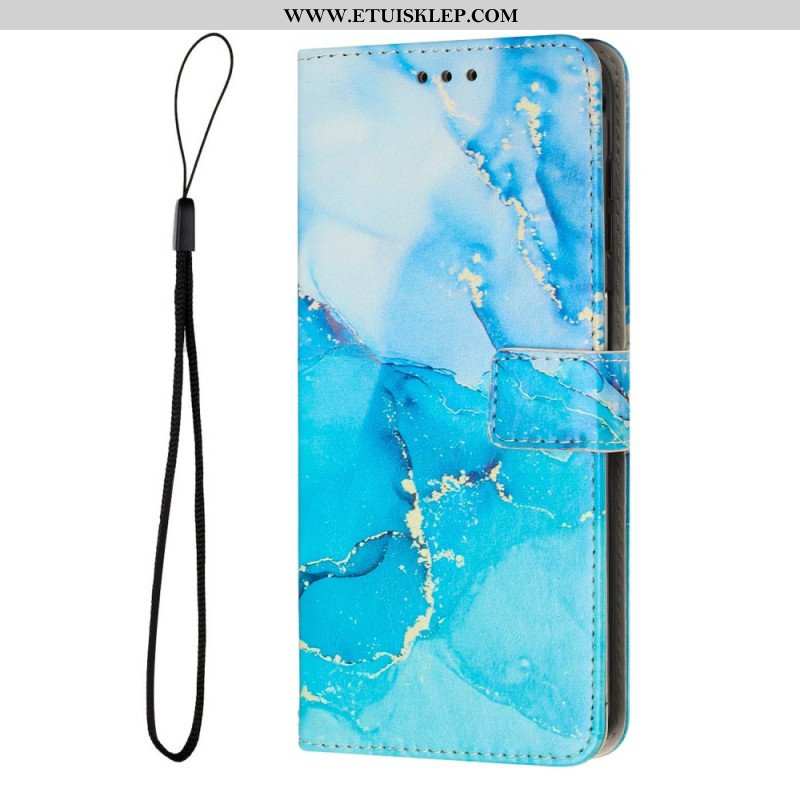 Etui Folio do Xiaomi 12 Lite z Łańcuch Pasek Marmuru